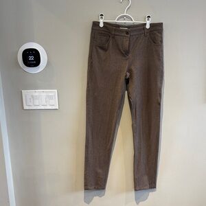 Brunello Cucinelli neutral brown wool pants US 8
